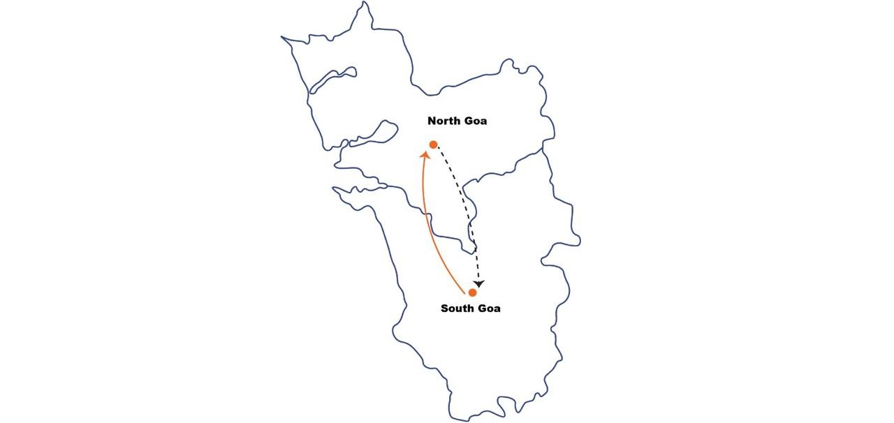 Route map of Amazing Goa