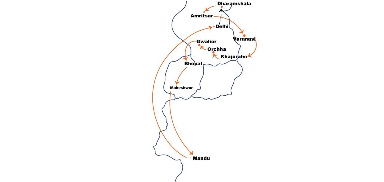 Route map of Central India