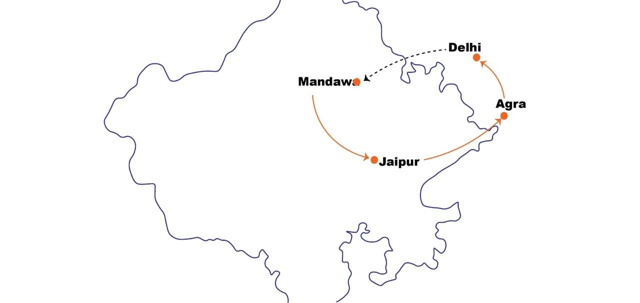 Route map of Golden Triangle