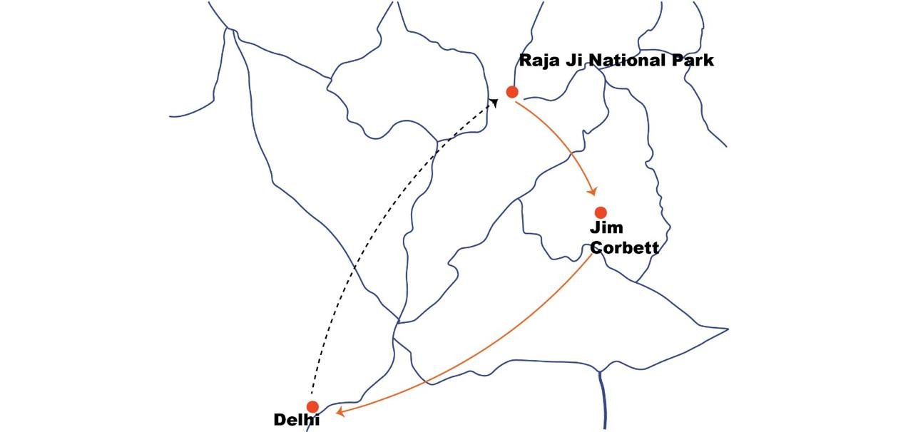 Route map of Northern Safari