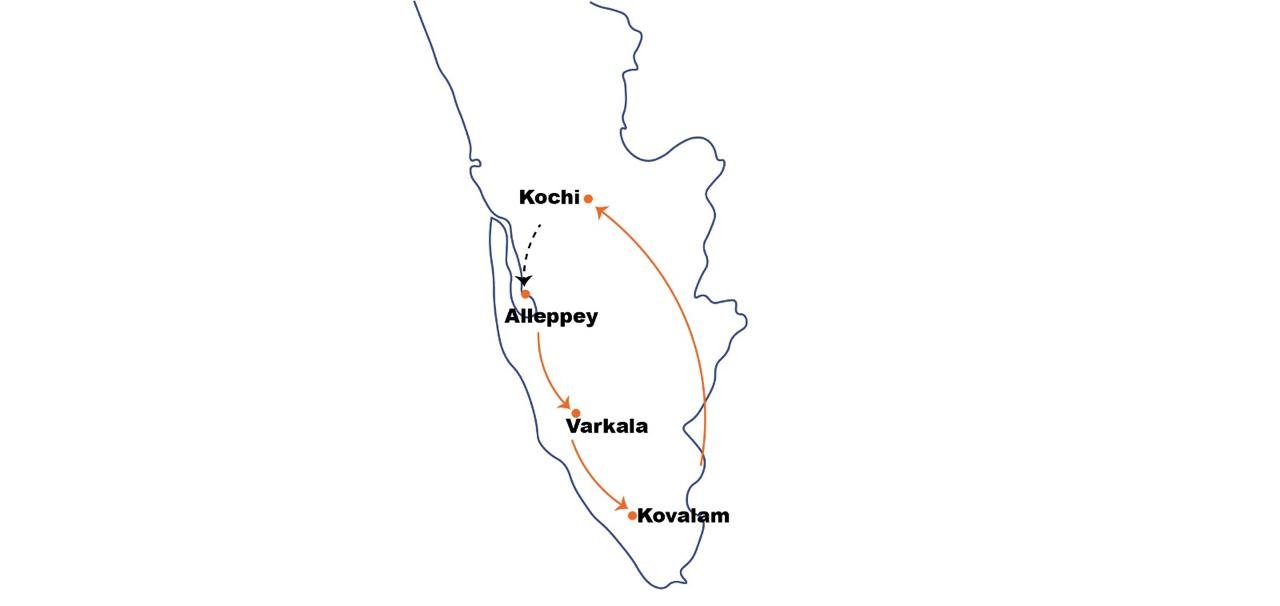 Route map of Paradise of the South