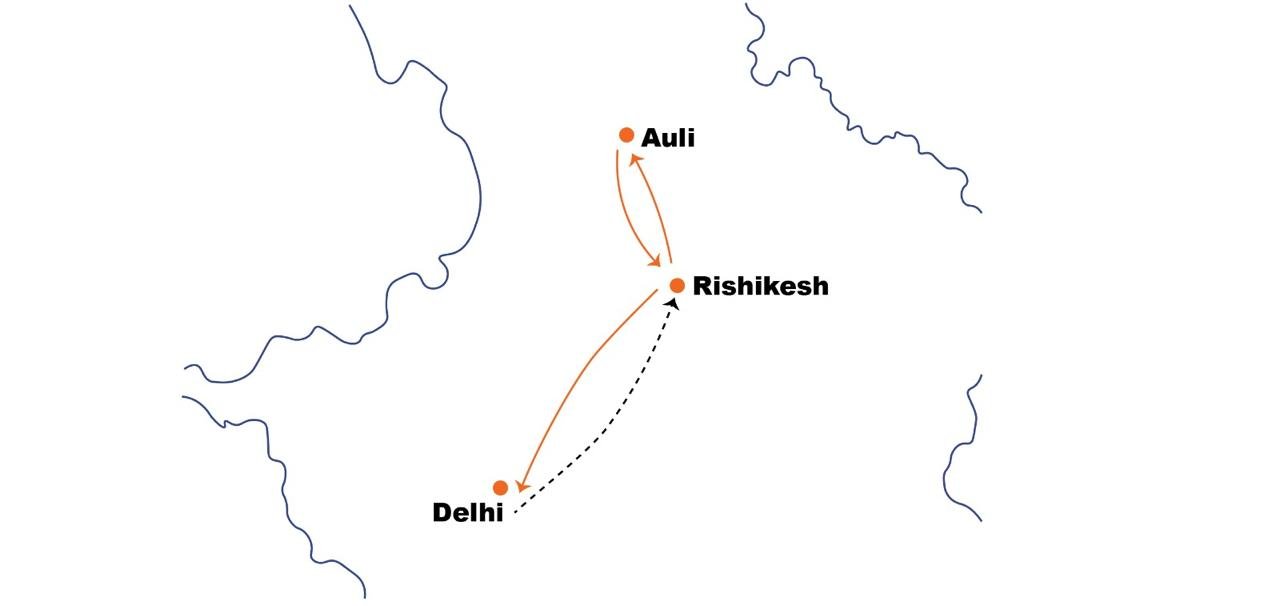 Route map of The Himalayan Adventure