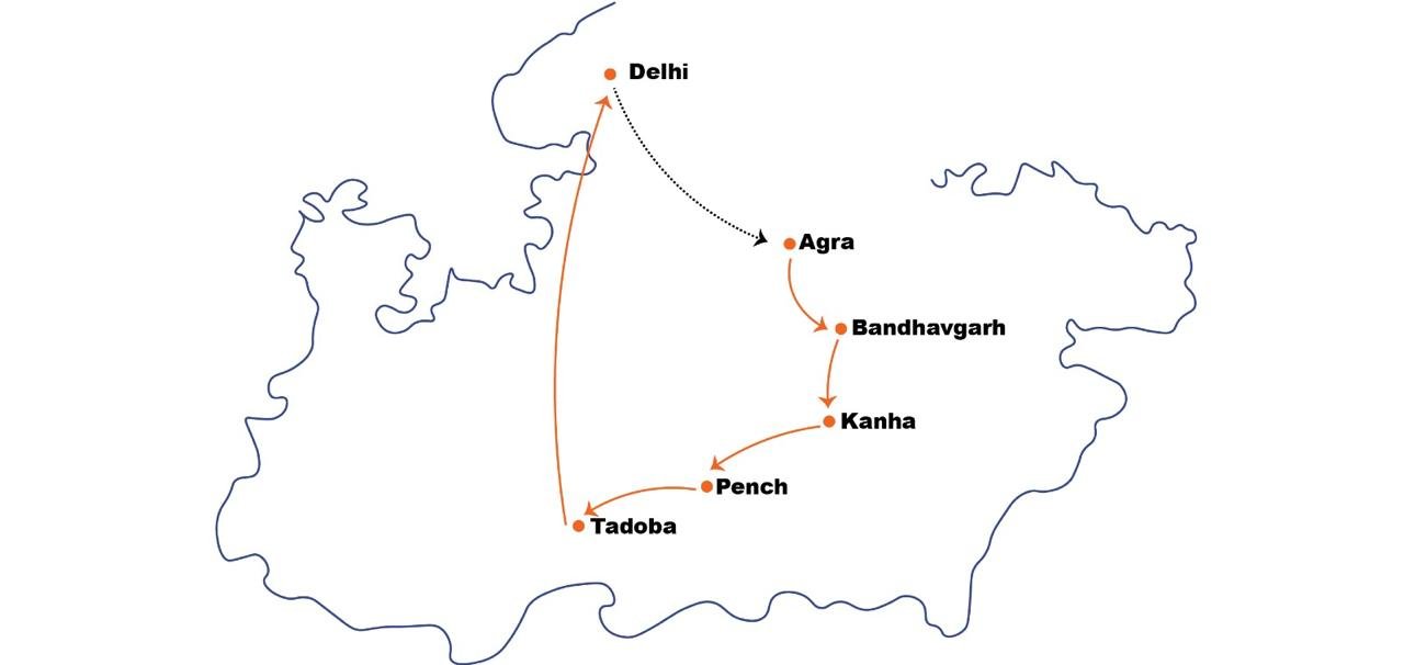 Route map of The Tiger’s Trail