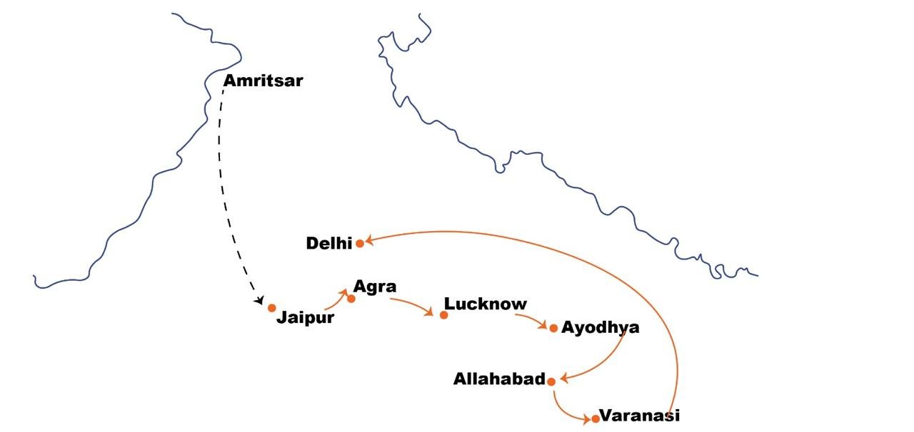 Route map of Sacred Sites